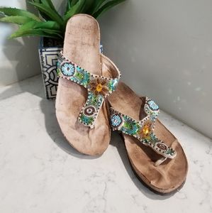 👡 LEATHER BEADED SANDALS